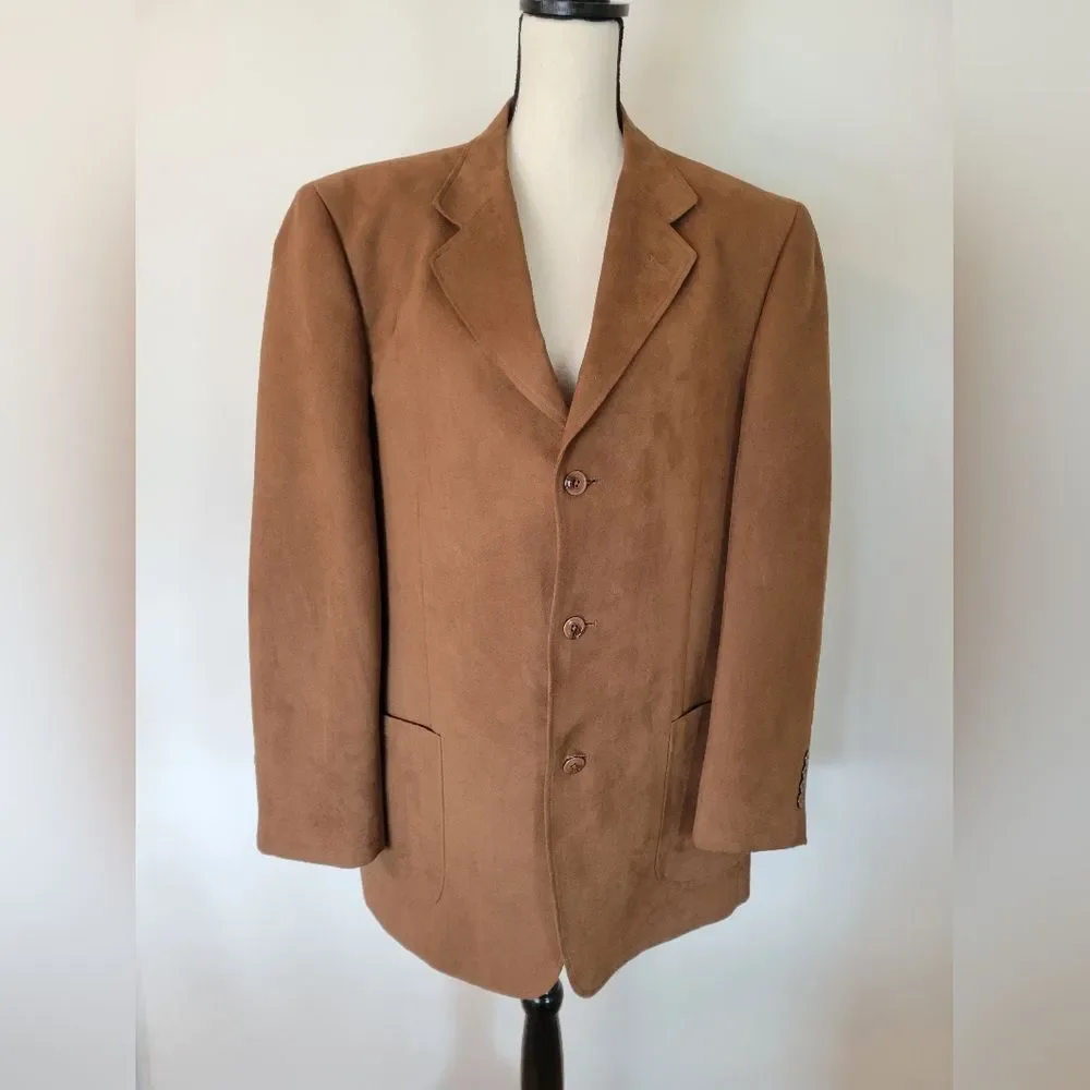 Ricardo Hand Tailored Made Italia Mens button down lined blazer size 44R